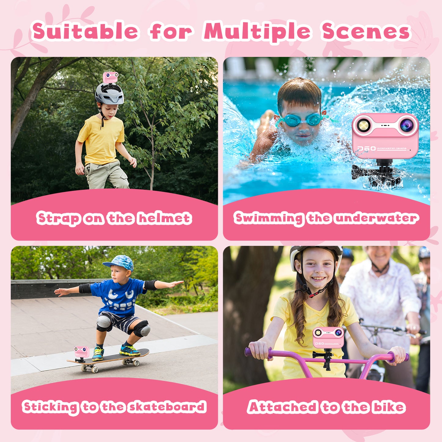 GOFUNLY Kids Camera Waterproof ,Underwater Kids Camera | D60