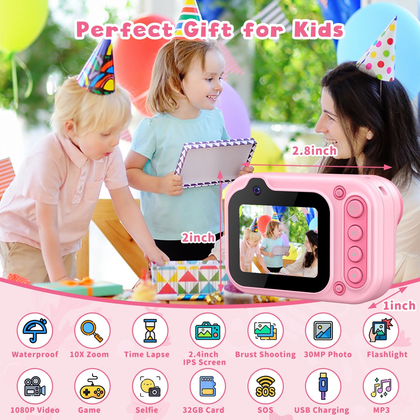 GOFUNLY Kids Camera Waterproof ,Underwater Kids Camera | D60