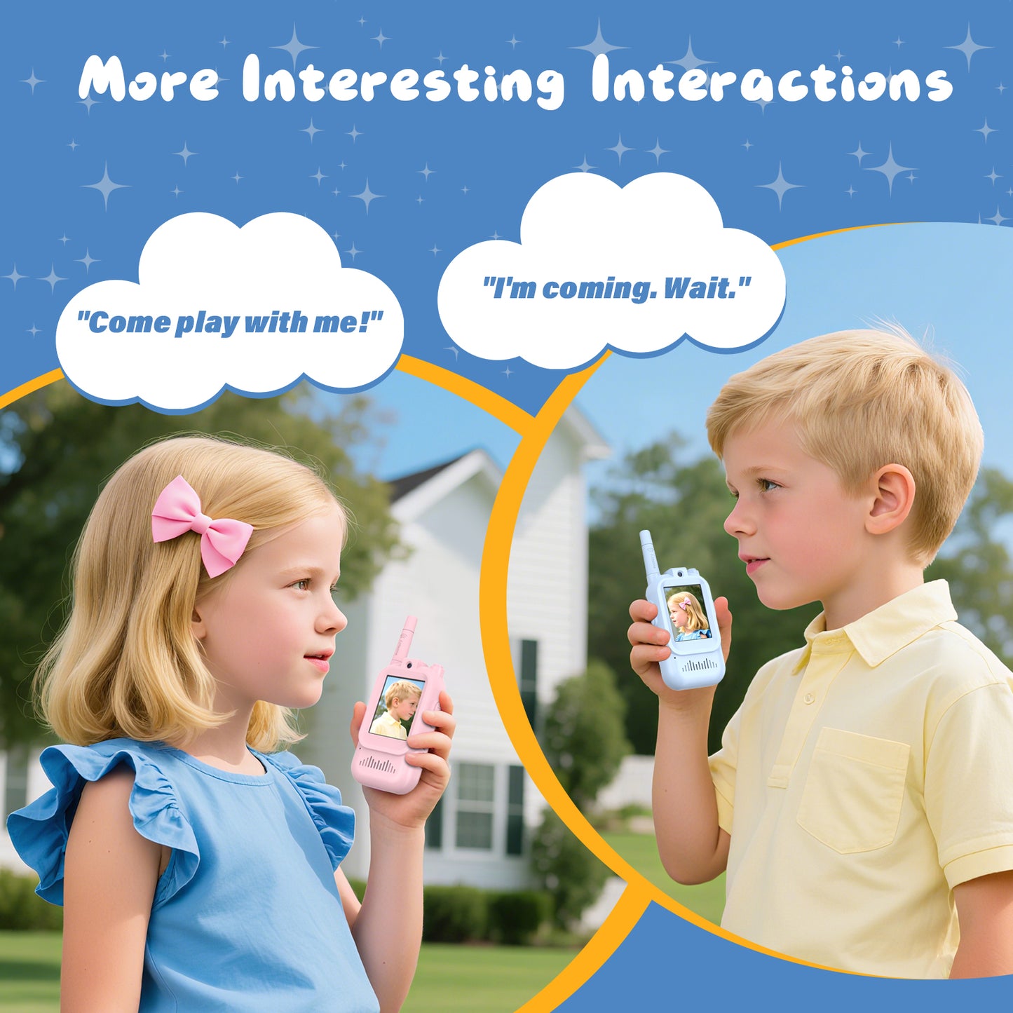 Video Walkie Talkie Toys for Age 3-12 Boys Girls, 2 Pack Rechargeable Walkie Talkies with Screen,Long Range 2 Way Radio with Voice changing, Christmas Birthday Gifts for Kids Indoor Outdoor Camping