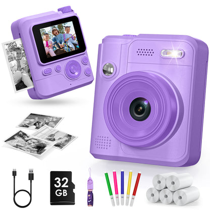 Gofunly Kids Camera Instant Print, 1080P Digital Camera for Kids 3-12