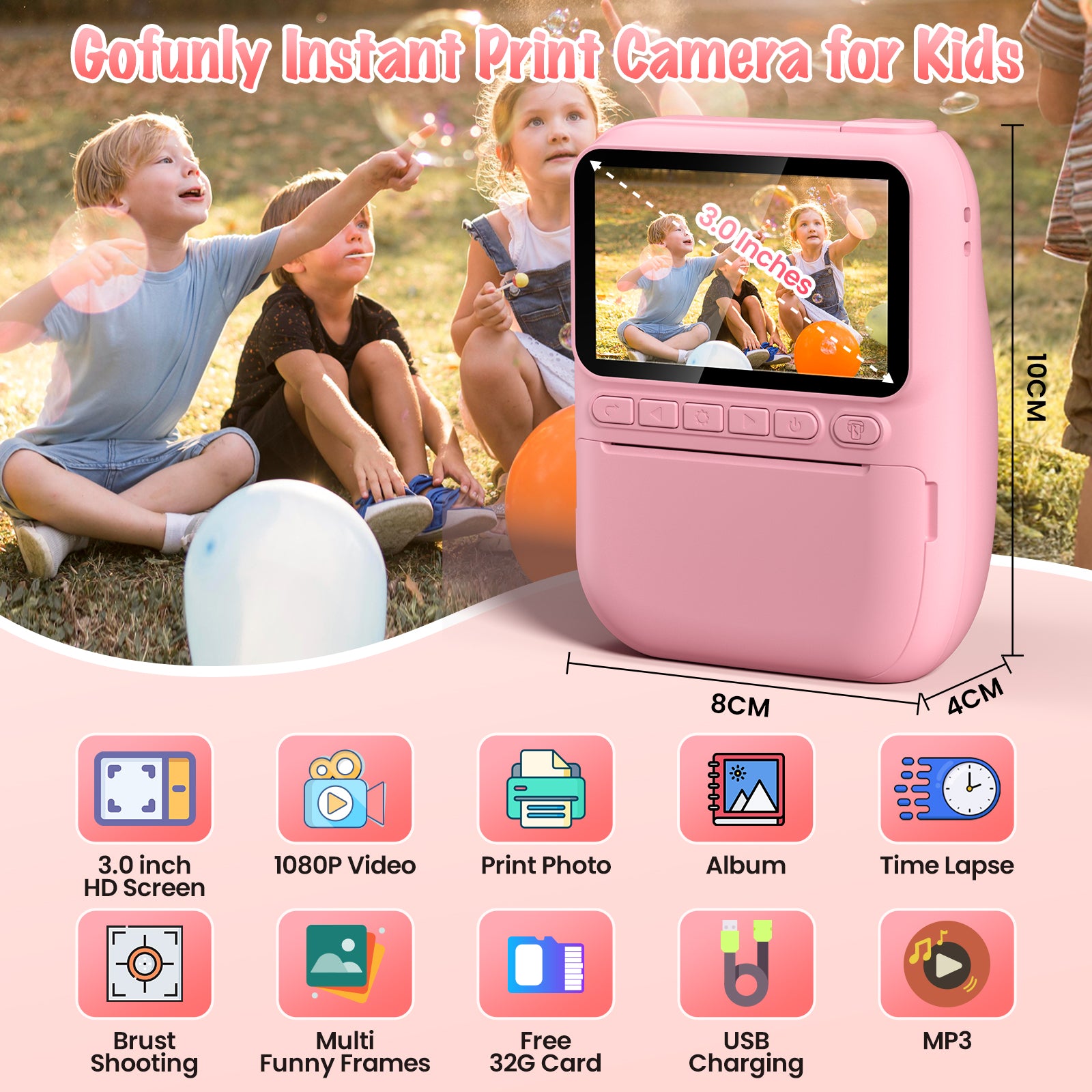 TIATUA Appareil Photo Instantané Enfant, 3.0 Grand Écran 48MP 1080P HD TIATUA Appareil Photo Instantané Enfant, 3.0 Grand Écran 48MP 1080P HD