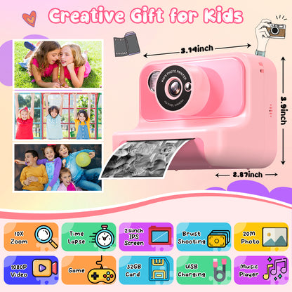 GOFUNLY Kids Camera Instant Print for Kids | H3