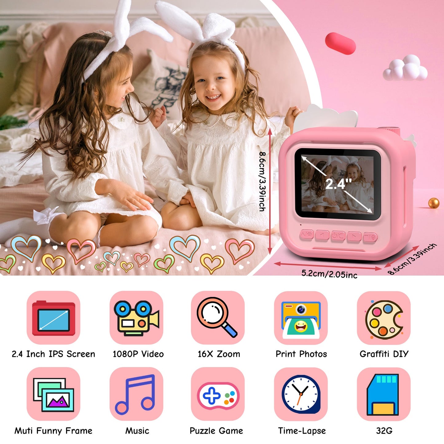 GOFUNLY Kids Camera Instant Print for 3-12 Toddlers | C11