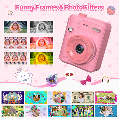 Gofunly Kids Camera Instant Print, 1080P Digital Camera for Kids 3-12