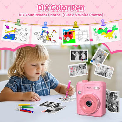 Gofunly Kids Camera Instant Print, 1080P Digital Camera for Kids 3-12