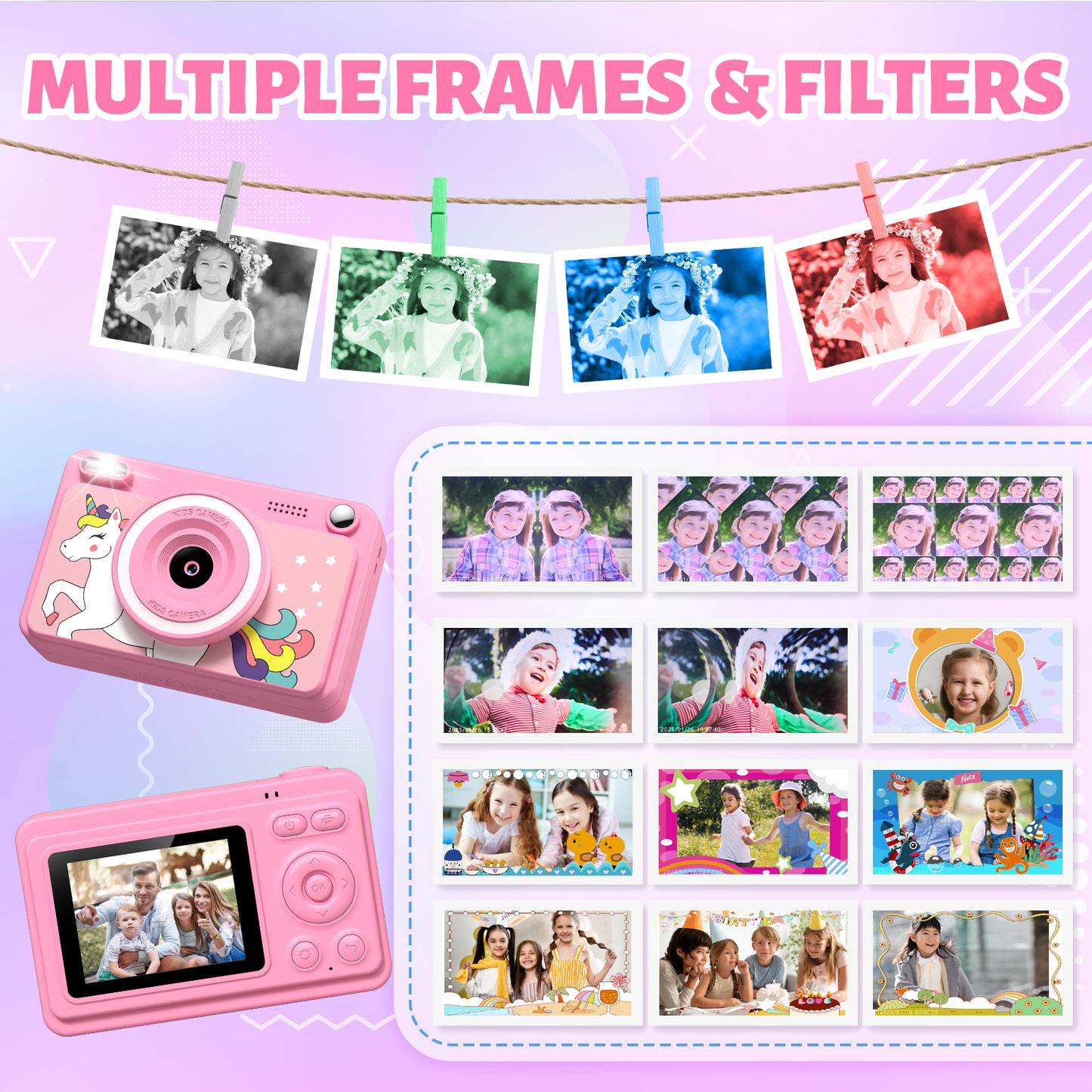 Gofunly Kids Instant Print Camera with 32GB Card – 1080P Digital Camera, Instant Photo Printing for Boys & Girls Ages 3-12