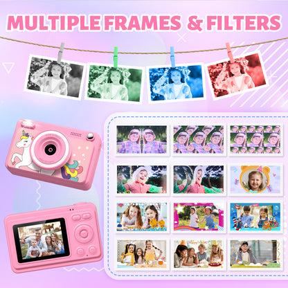 Gofunly Kids Instant Print Camera with 32GB Card – 1080P Digital Camera, Instant Photo Printing for Boys & Girls Ages 3-12
