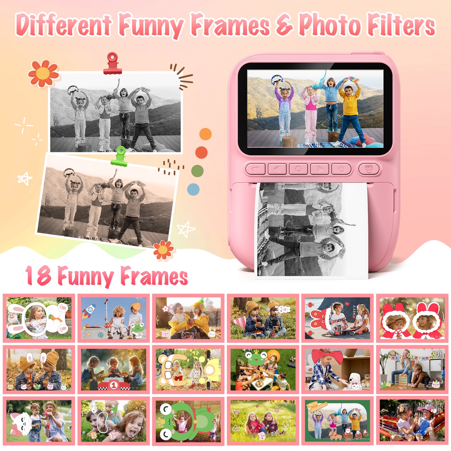 GOFUNLY 3,0" HD-Sofortdruckkamera für Kinder | H2