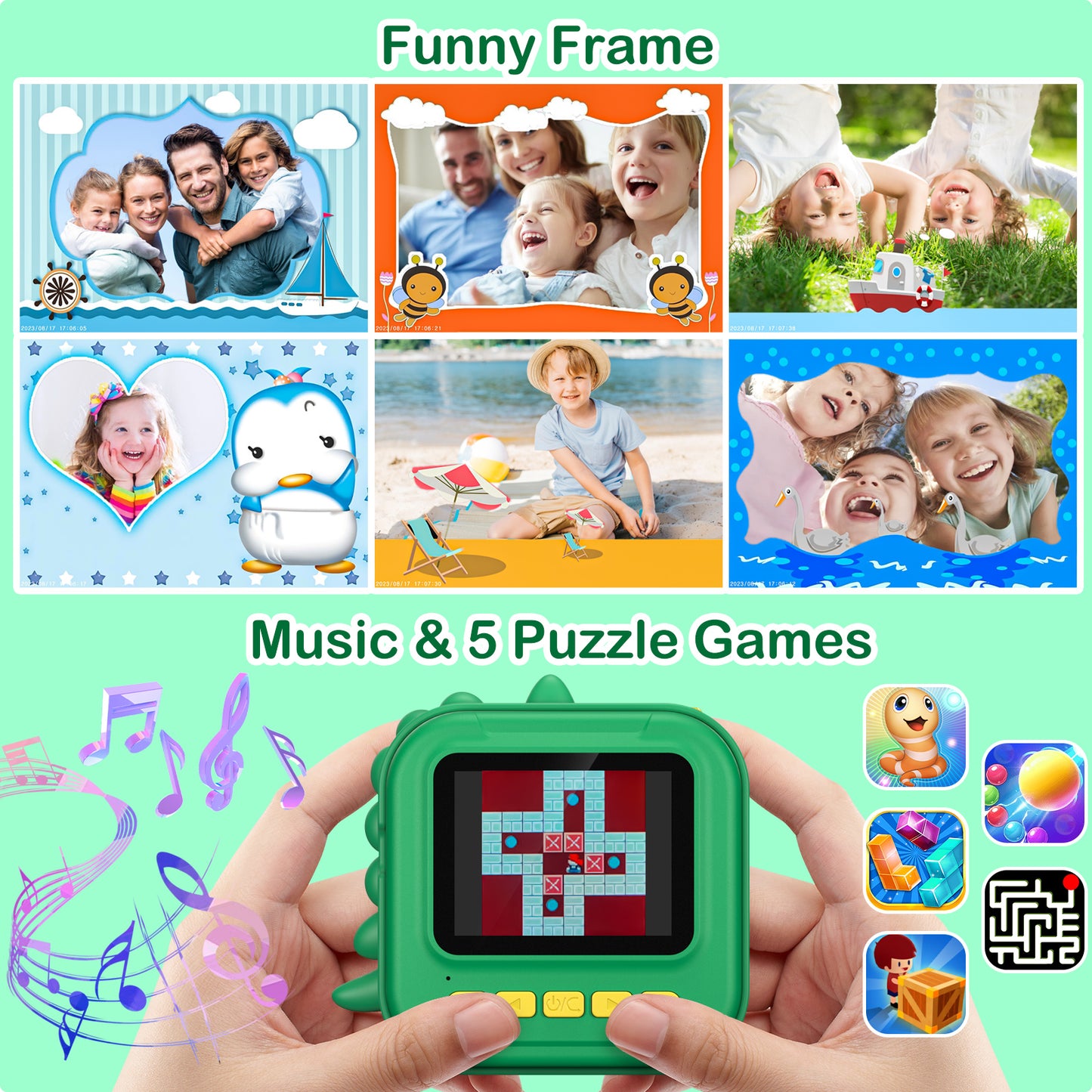 GOFUNLY Kids Camera Instant Print with 32GB Card | C1