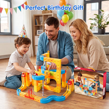 Gofunly 159-Piece Flexible Magnetic Train & Car Track Set | STEM Toy for Kids 3+