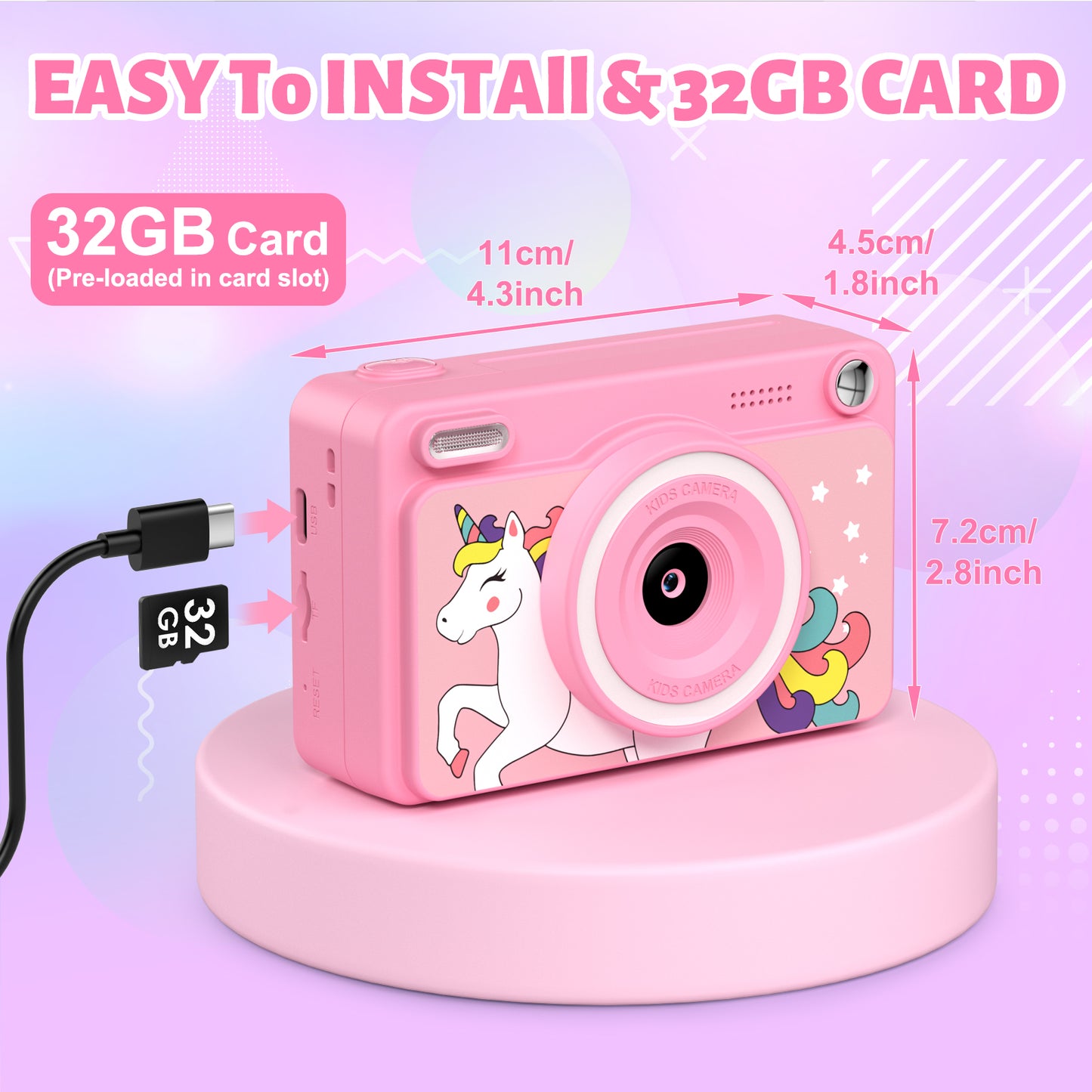 Gofunly Kids Instant Print Camera with 32GB Card – 1080P Digital Camera, Instant Photo Printing for Boys & Girls Ages 3-12