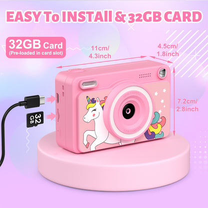 Gofunly Kids Instant Print Camera with 32GB Card – 1080P Digital Camera, Instant Photo Printing for Boys & Girls Ages 3-12