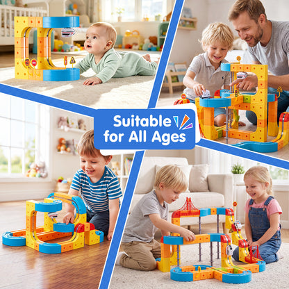 Gofunly 159-Piece Flexible Magnetic Train & Car Track Set | STEM Toy for Kids 3+
