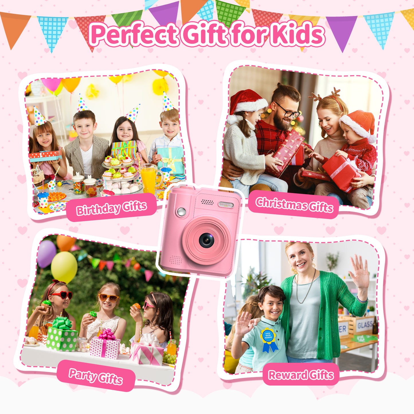 Gofunly Kids Camera Instant Print, 1080P Digital Camera for Kids 3-12