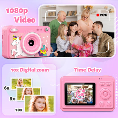 Gofunly Kids Instant Print Camera with 32GB Card – 1080P Digital Camera, Instant Photo Printing for Boys & Girls Ages 3-12