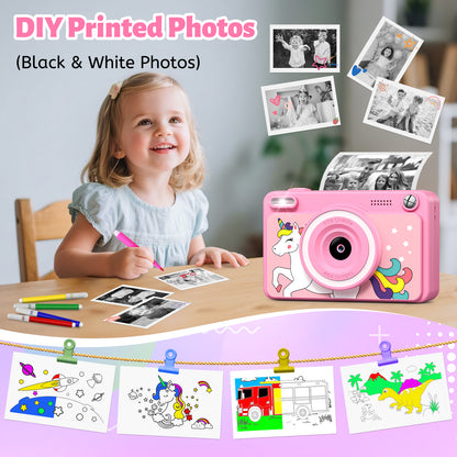 Gofunly Kids Instant Print Camera with 32GB Card – 1080P Digital Camera, Instant Photo Printing for Boys & Girls Ages 3-12